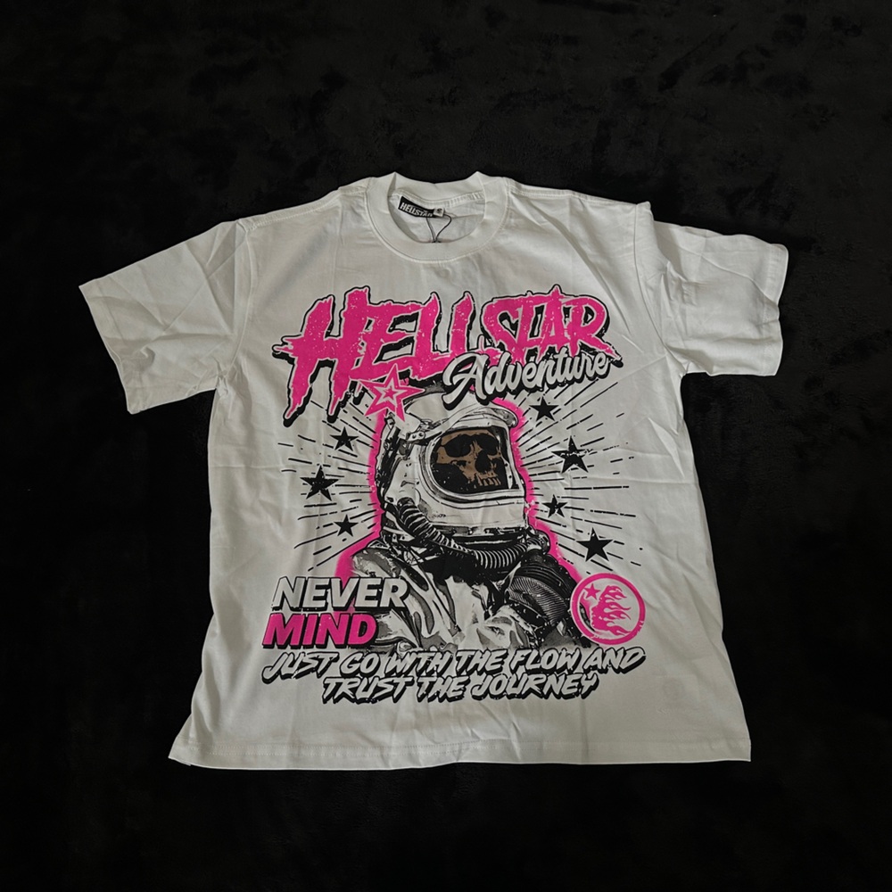 Mens Hell Studios star Skeleton astronaut printed Tee short sleeved T-shirt